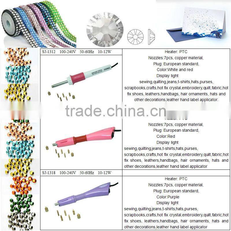 Plastic handle non flat back rhinestones