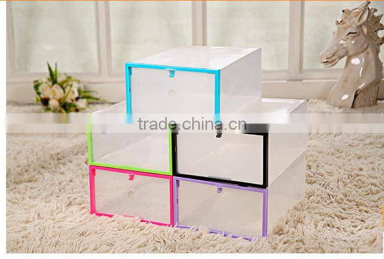 2016 best selling clear plastic shoes storage box household articles bins for sale