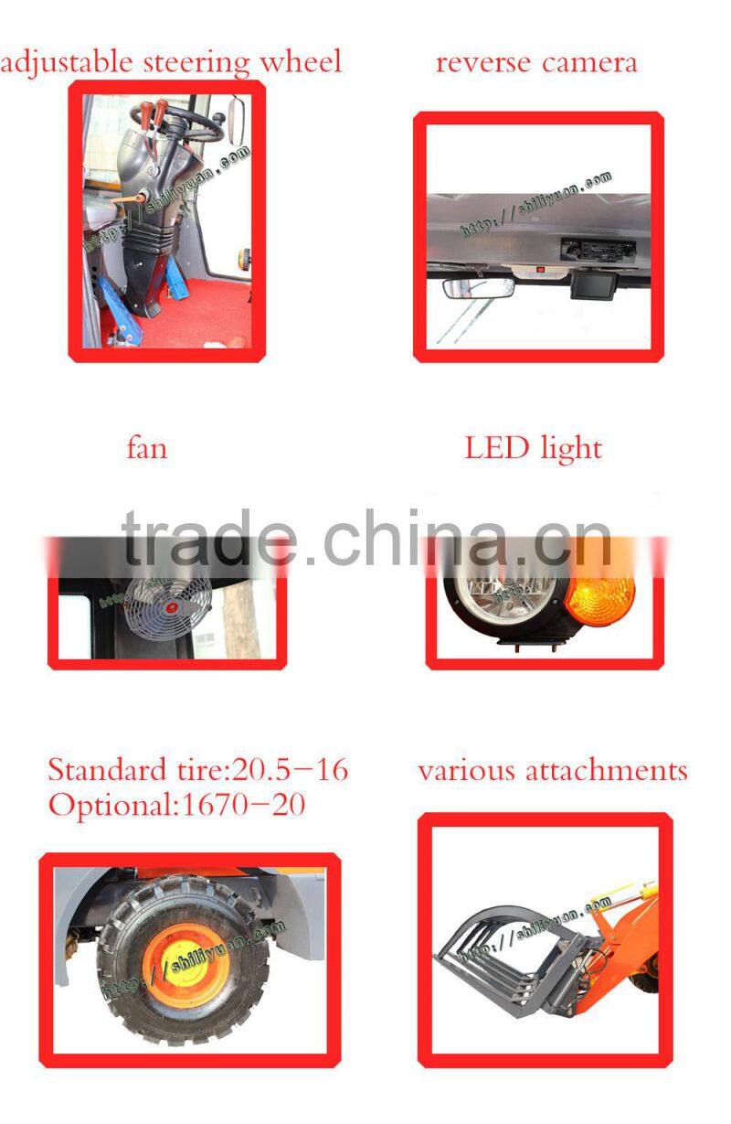 Chinese famous brand tractor ZLY920 with front end loader and backhoe 4 wheel drive