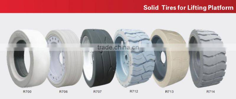 Electric outdoor small hydraulic scissor lift platform tyre with grey rims 5 holes