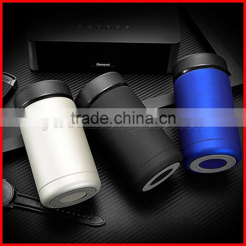 New design 304 double layers stainless steel Dermatoglyph lid Rubber paint body office gift vacuum thermal insulation cups