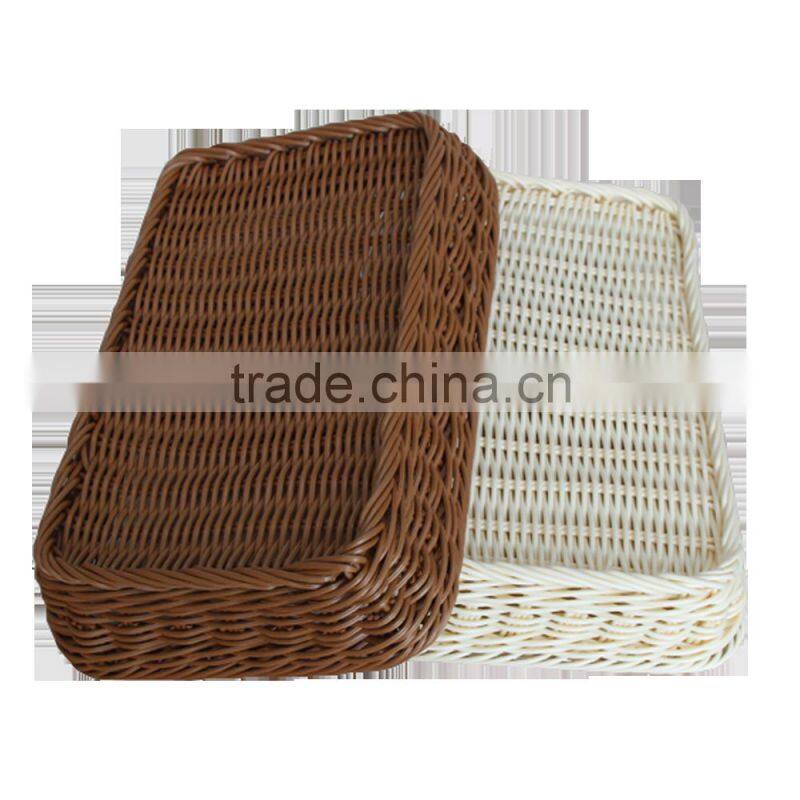 Cheap wholesales plastic rattan handwoven basket for storage bath room accessories