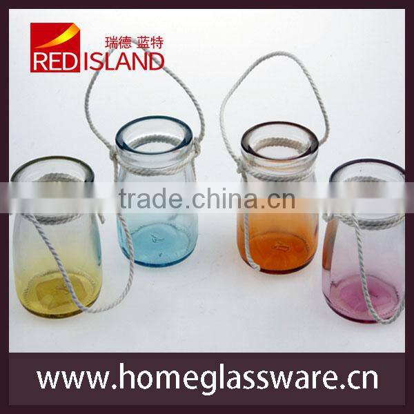 fashion storage decoration glass bottle hang with string