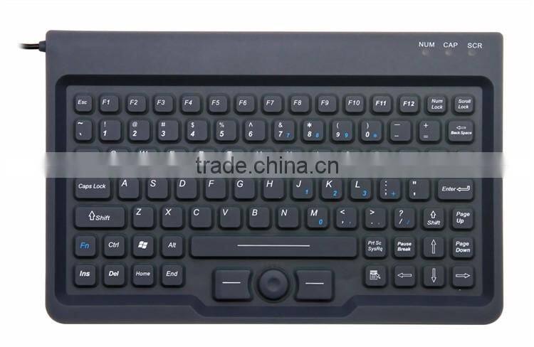 Compact Size Industrial Keyboard with Built-in Mouse USB and PS/2 rugged and waterproof JH-IKB85