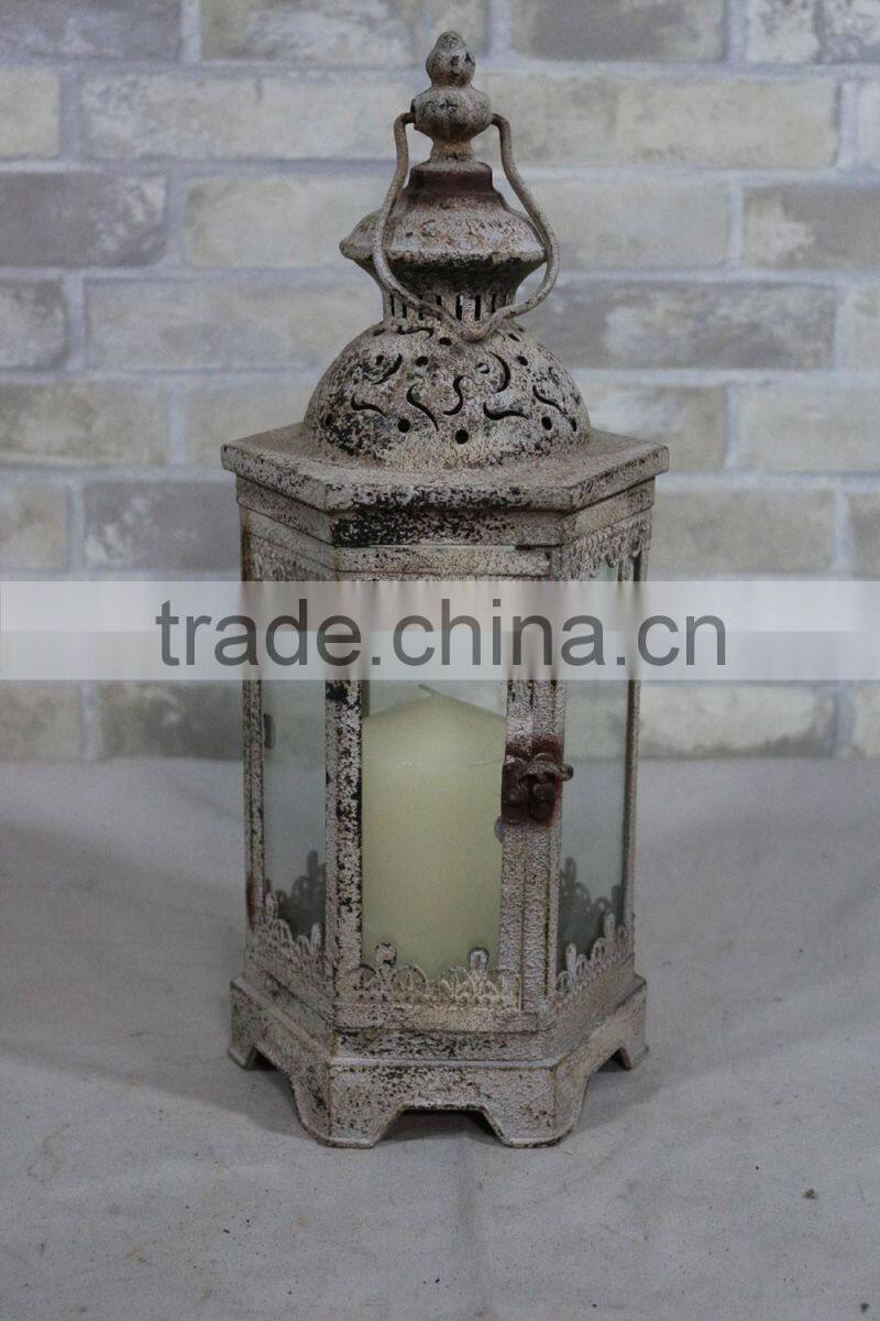 Creative Antique Vintage Promotion Square Iron Candle Metal Lanterns