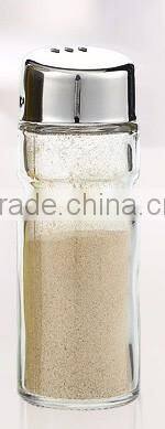 Glass Pepper Spice Shaker Jar Salt and Pepper Shaker with Stainless Steel Lid