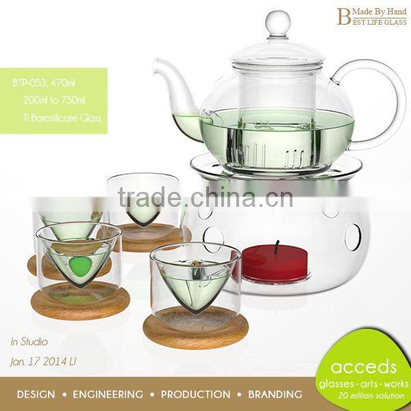 Factory Newest Pyrex Microwavable Thermo Glass Teapot Cup