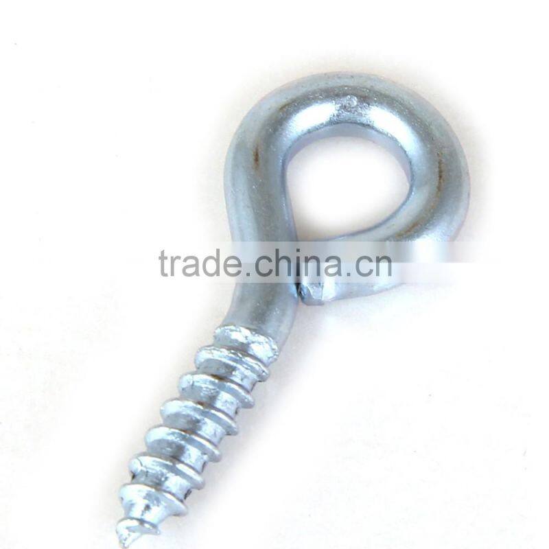 Silver color zinc plated metal cup hook screw eye bolt (5 piece package)
