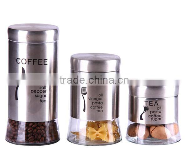 glass storage jar with sandy