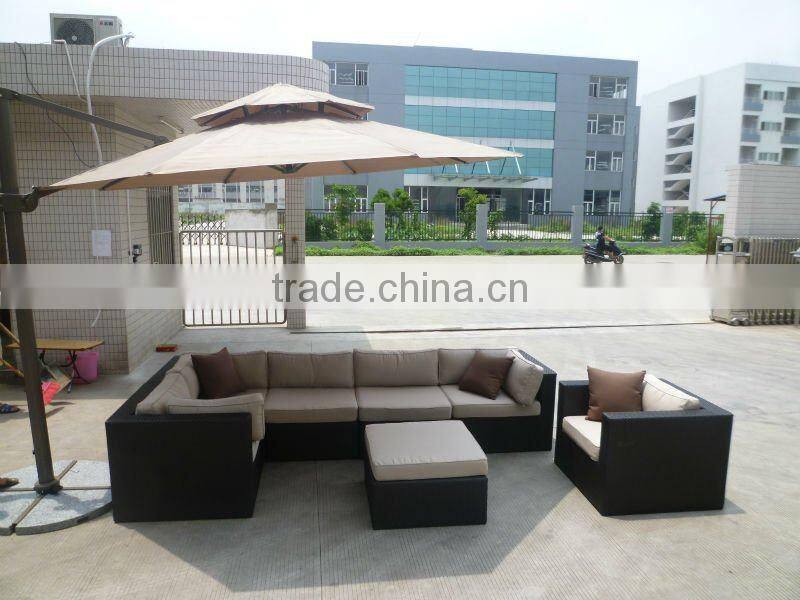 outdoor aluminium furniture Cheap new design living room sofa set olyester rattan