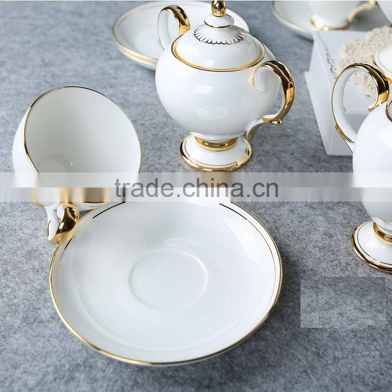 ceramic gold plated 24pcs tea set porcelain tea pot set fine royal porcelain tea set