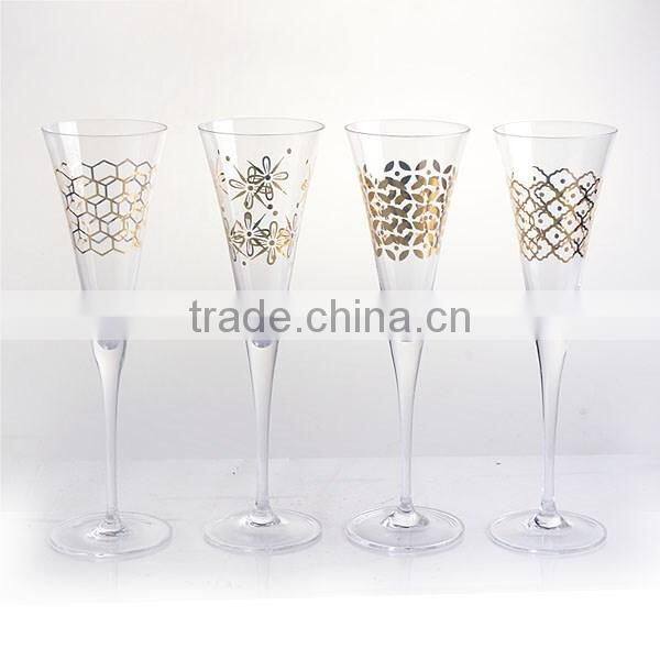 19oz gold crystal fancy highball industries glassware