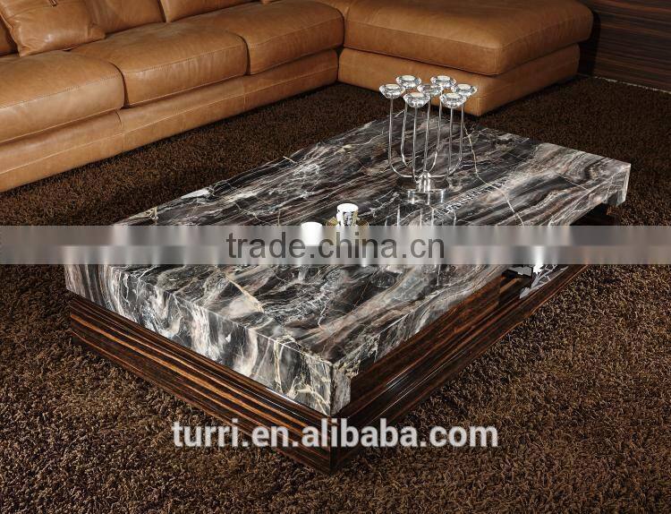 modern marble top wooden center table for living room furniture