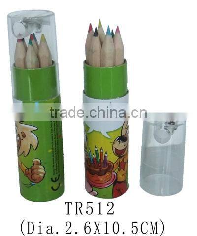 Newest stationery set advertising colorful 6 pcs pencil with sharpener