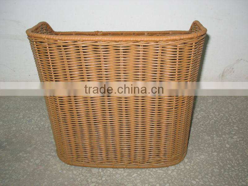plastic round wicker bicycle basket