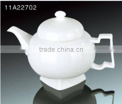 Fine bone china white ceramic coffee and tea pot