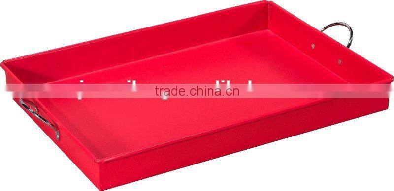 Vintage Home and Garden Galvanized Metal Serving Tin Tray with Rope Handle