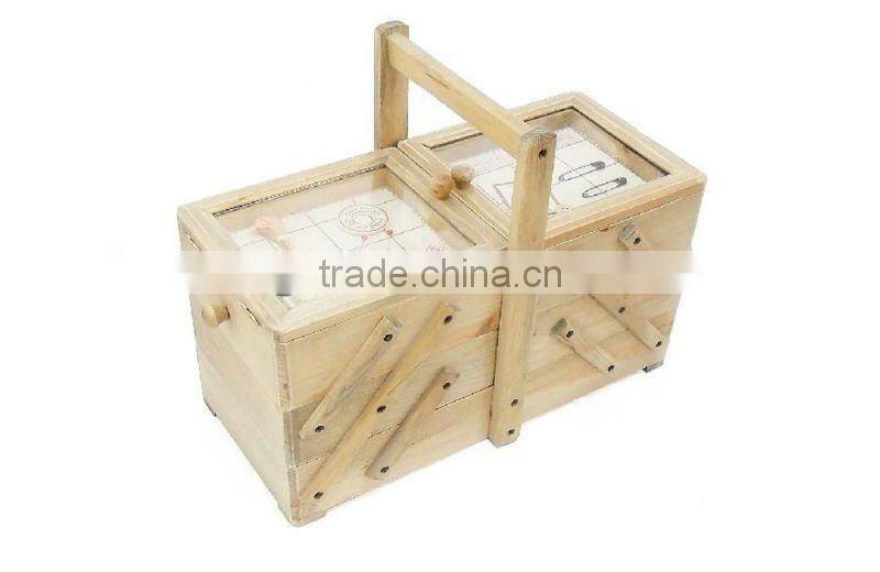 Large Victorian Style Wooden Style Sewing Box