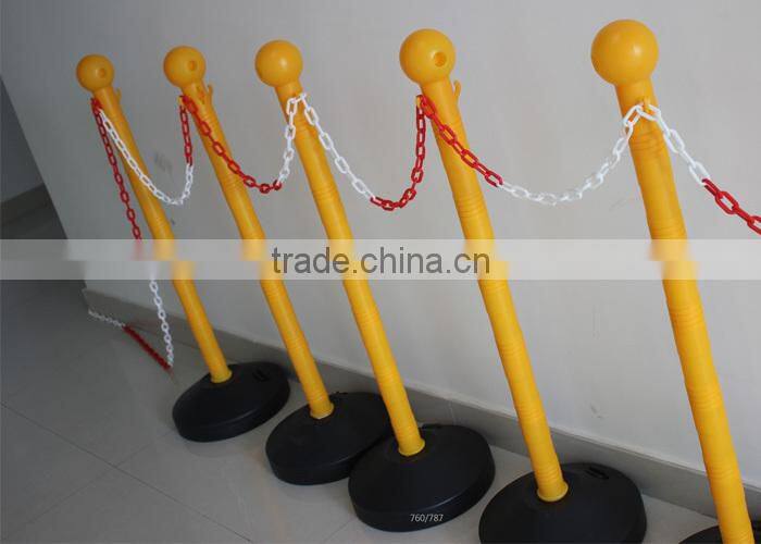 water filled plastic barrier/stanchion sand in plastic base