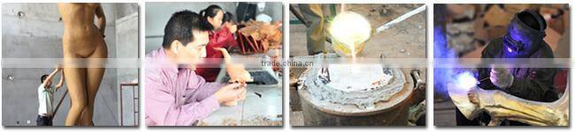 High quality garden decor lifesize antique brass horse statue