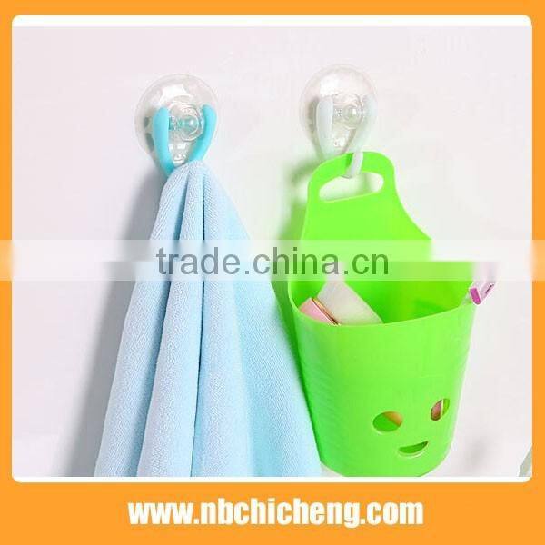 2016 cute wall hooks plastic bath hanging unique single holder
