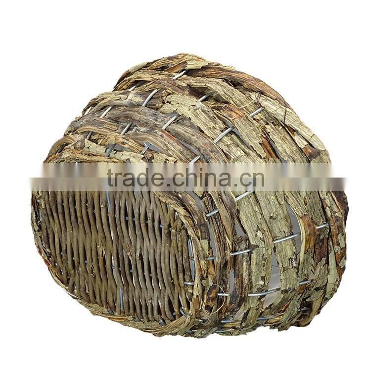 Round natural rattan basket for garden planter