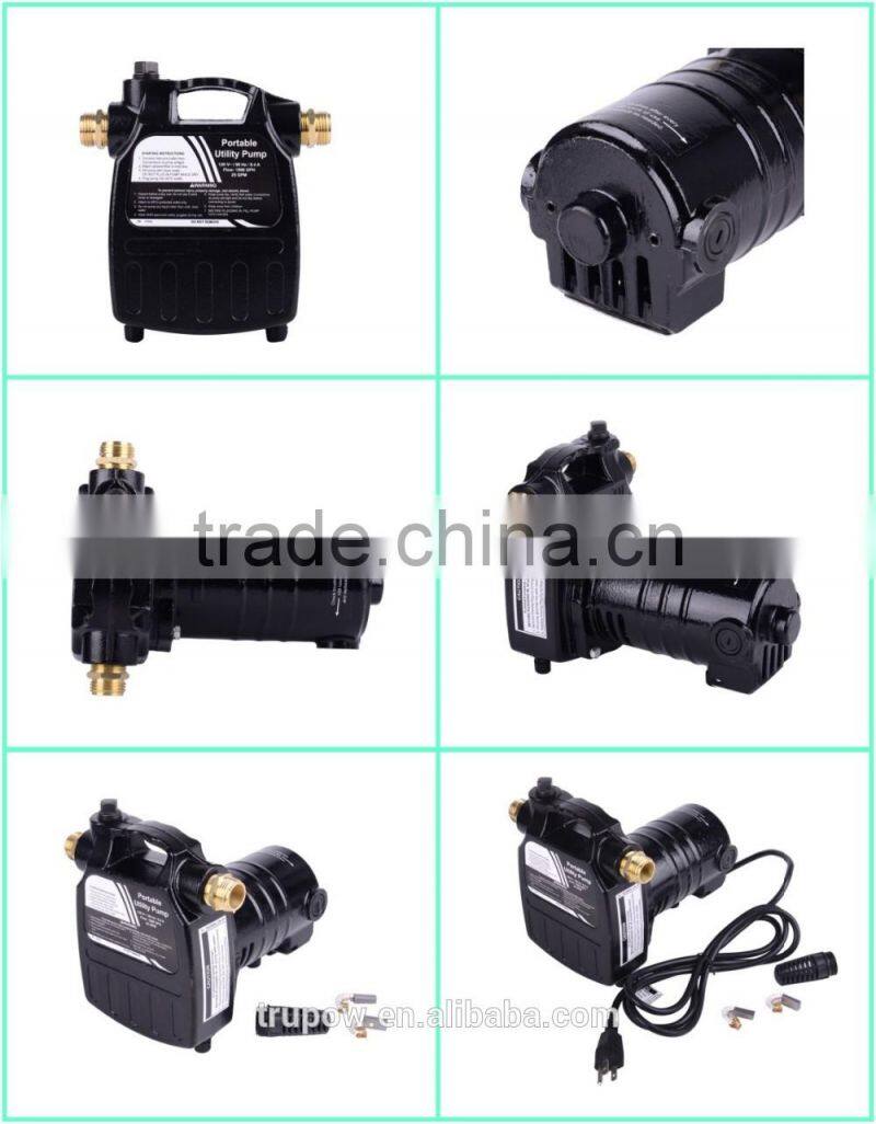 120V/60Hz 1/2HP 1500GPH Electric Cast Iron Casing Portable Transfer Water Pump With Brass Connectors