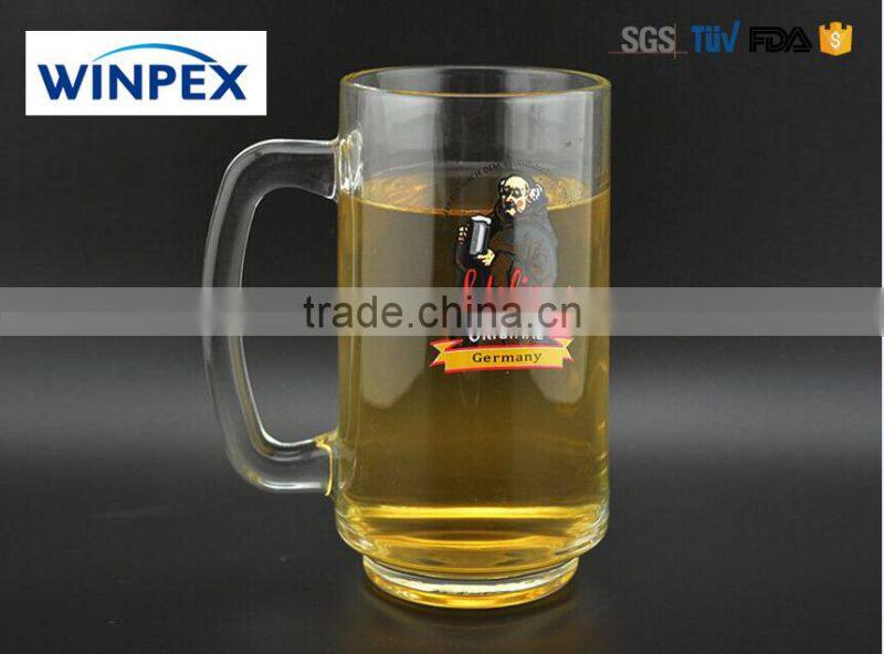 High Clear Beer Glass With Handle