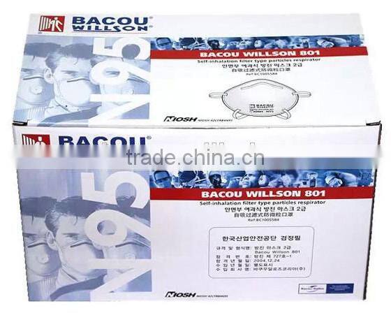Honeywell Bacou 801 NIOSH certificate Respirator, N95 dust mask