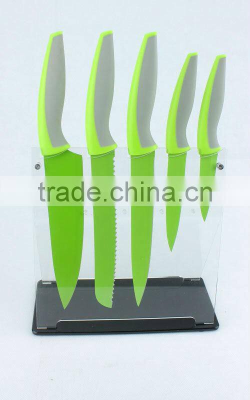 Acrylic knife stand for kitchen knife set (554-355-389)