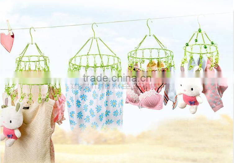 Wholesale metal hanging clothes, indoor clothes,wire pegs clothes