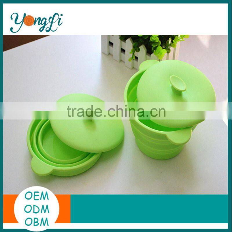 Easy-Clean Non-Toxic Collapsible Silicone Bowls With Lid