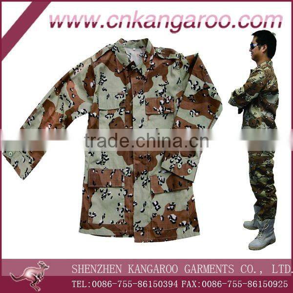 Military Desert Battle Dress Uniform; Chocolate-Chip Camouflage BDU, Cookie Dough BDU Uniform