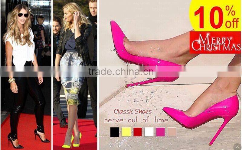 sexy fashion ladies party high heels shining bling Pump sexy pink classic shoes