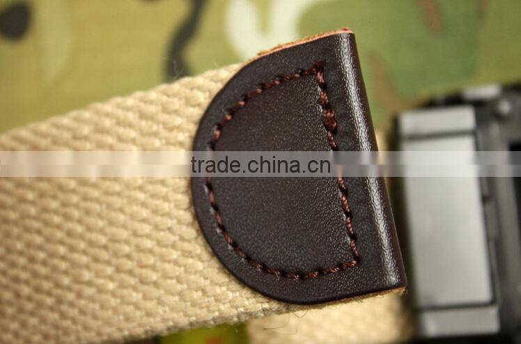 sandy color metal buckle military tactical trainer canvas belts