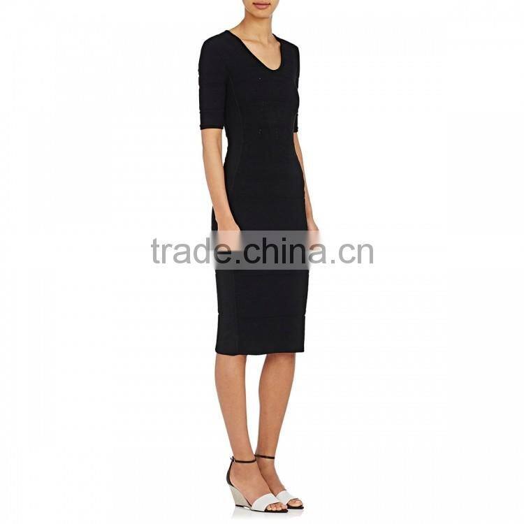 Tailor Made V-neck Elbow-length Sleeves Ladies Formal Dress