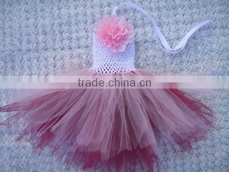 New style kids wear girl dress lovely tutu dress with tube top baby flower tutu dresses