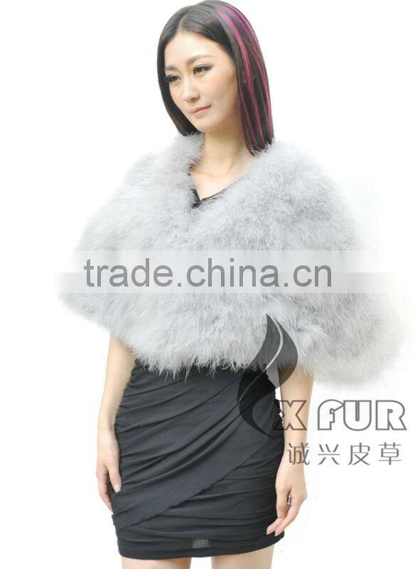 CX-B-87A Turkey Feather Ladies Fashion Fur bridal Cape