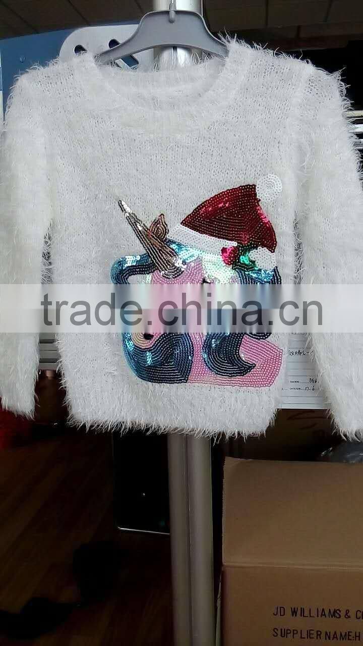 Kids Wholesale Eyelash Knit christmas Sweater (KS0438)