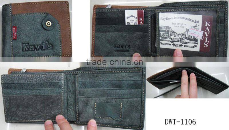 Fashion hot real leather patches work man popular notecase