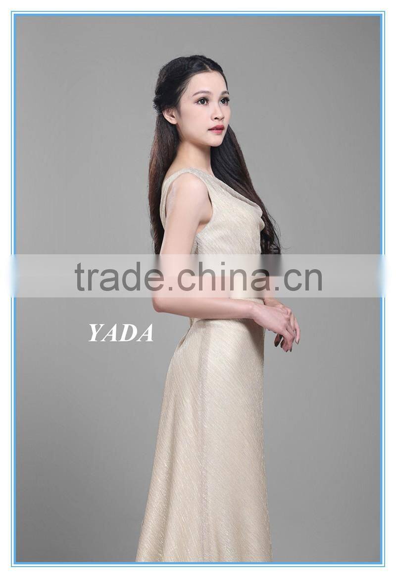 Flash Knitted Twill Fabric Cowl Neck Bias Cut Slim Ball Gown Evening Dress