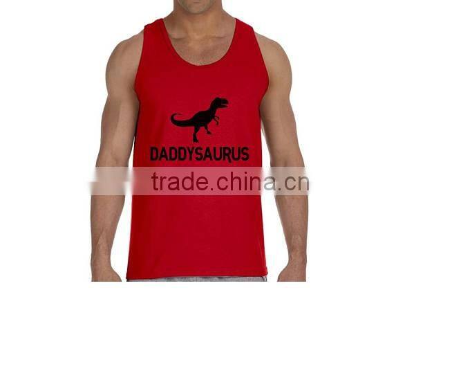 2017Wholesale Plain Cotton Men Sport Gym Fitness Tank Tops T-Shirt