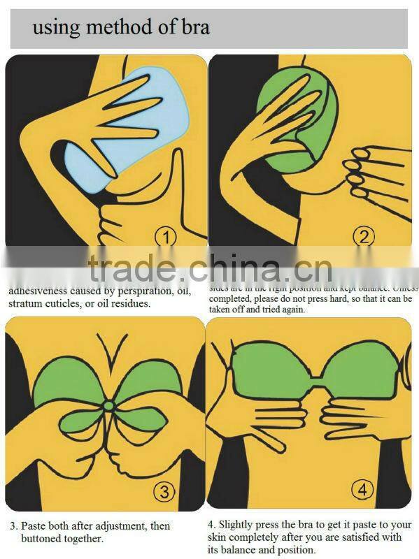 Deep cleavage v sexy invisible strapless shelf bra