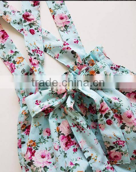 Custom Boutique Baby Girl Flower Printed Bubble Cotton Pants