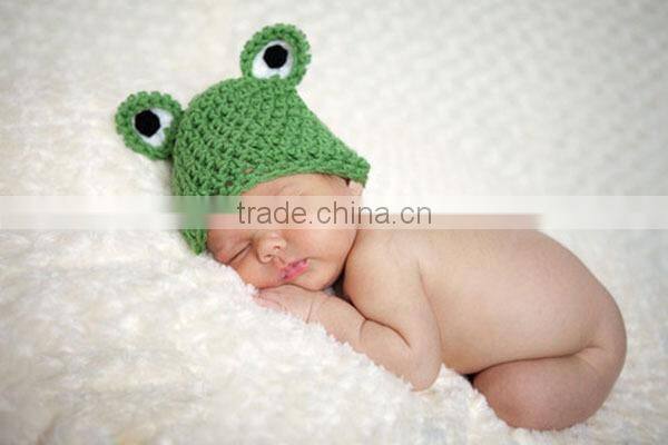 Hot Green Frog Crochet Hat Baby Boy/Girl Crochet Frog Animal Beanie Hat Cute Baby Crochet Hat