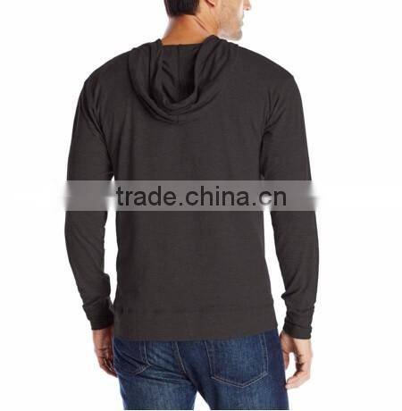 new style design custom cotton spandex solid color long sleeve hoodie for men