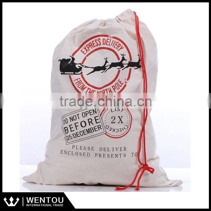 Wholesale Monogrammed Canvas Santa Sack with drawstring
