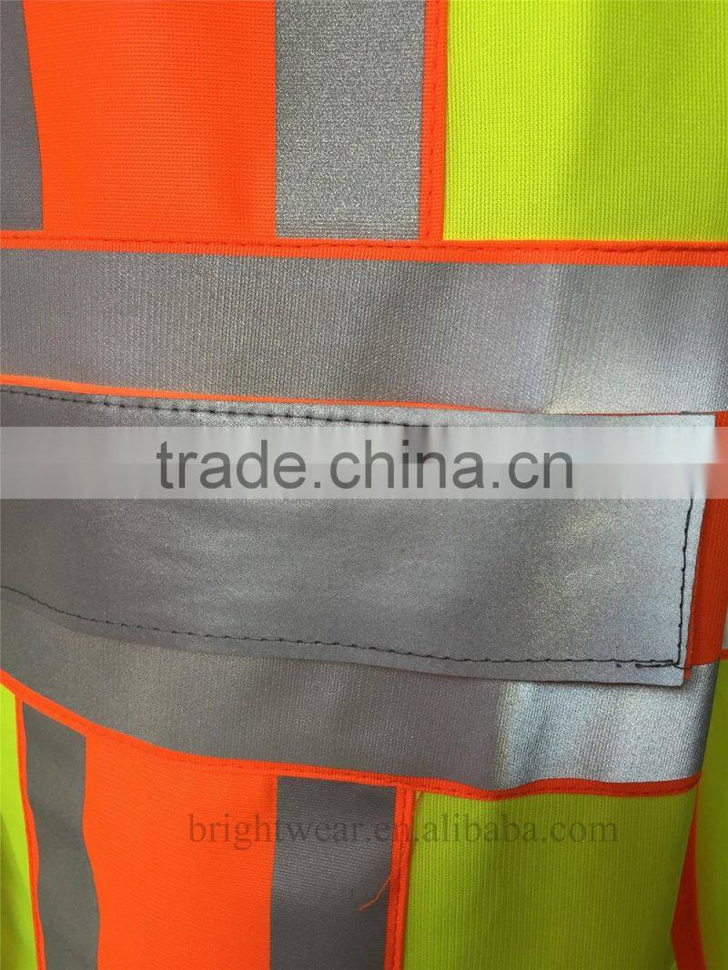 ANSI contrast polyester zipper closure tricot reflective 3M safety vest