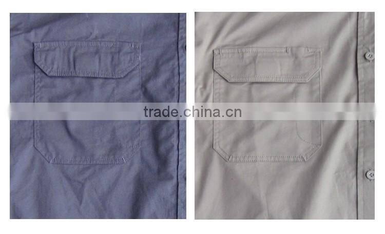 Plain color cotton mechanic wear work two pocket shirts