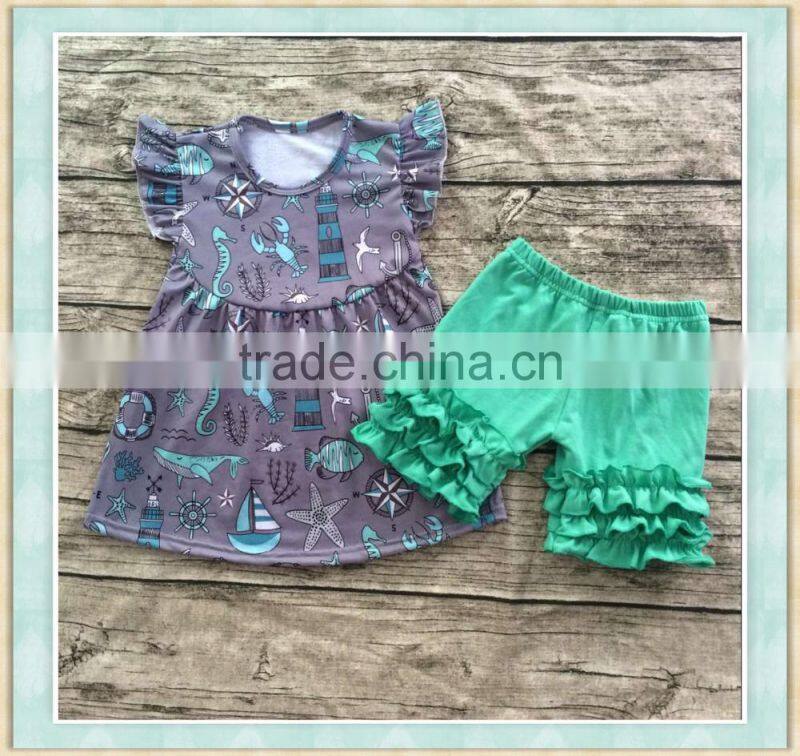 2017 persnickety fall back to school outfit flutter sleeve dress match ruffle shorts design boutique girls clothes